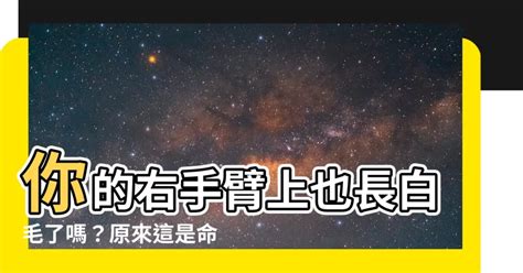 右手臂長白毛|【手臂長白毛】為什麼我的手臂長出一根超長的白毛？。